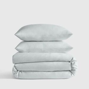 Quince Classic Organic Percale Duvet Cover Set King/Cal King in Mist